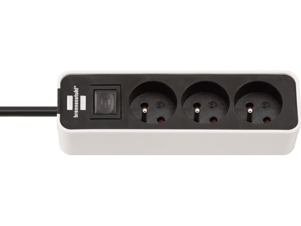 Brennenstuhl Ecolor power strip, standard, 3 sockets 1.5m white and black (001919930000)