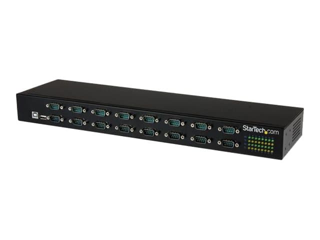 StarTech.com USB to Serial Hub - 16 Port - COM Port Retention - Rack Mount and Daisy Chainable - FTDI USB to RS232 Hub (ICUSB23216FD) - Seriell adapt