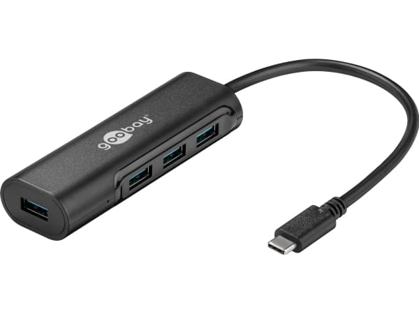Goobay 77502, USB 3.2 Gen 1 (3.1 Gen 1) Type-C, USB 3.2 Gen 1 (3.1 Gen 1) Type-A, USB 3.2 Gen 1 (3.1 Gen 1), 5000 Mbit/s, Svart, USB