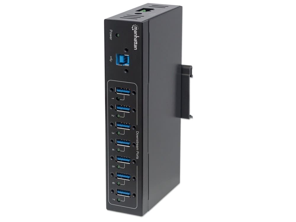 Manhattan 164405, USB 3.2 Gen 1 (3.1 Gen 1) Type-B, USB 3.2 Gen 1 (3.1 Gen 1) Type-A, 5000 Mbit/s, Svart, Metall, 1 m
