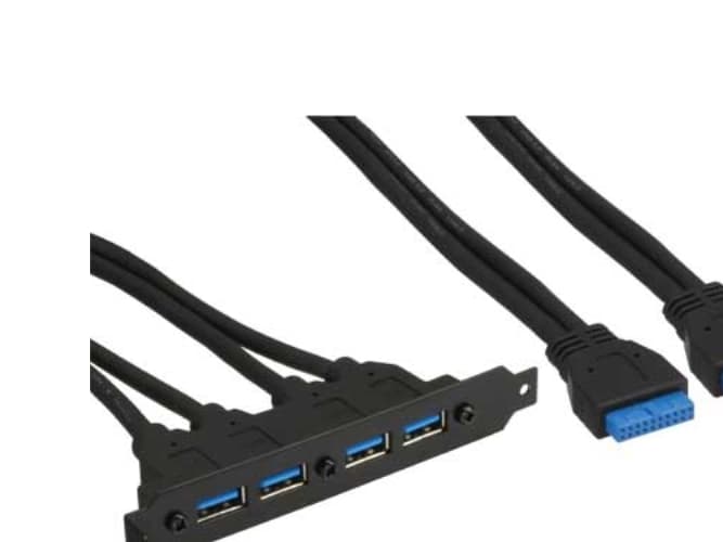 InLine 33390D, USB A, Hona/Hona, 0,5 m, Svart