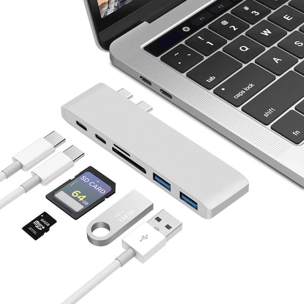 USB C Hub Thunderbolt 6 in 1 ja 2x USB C-uros