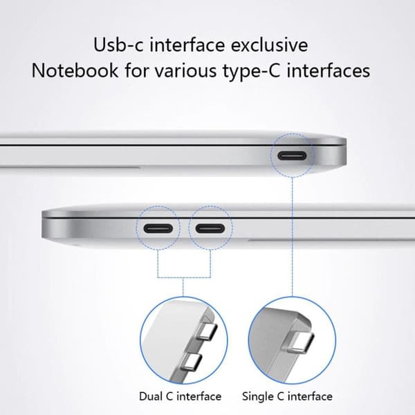 USB C hub Thunderbolt 7 i 1 med 1 USB C tap