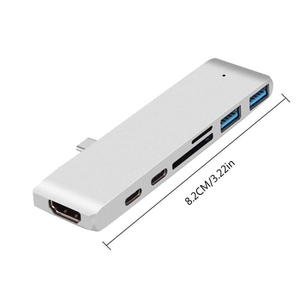 USB C hub Thunderbolt 7 i 1 med 1 USB C tap