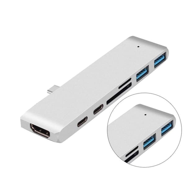 USB C hub Thunderbolt 7 i 1 med 1 USB C tap