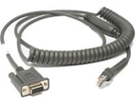 Zebra 2.8m 9-pin DB-9 RS-232, Harmaa, 2,8 m, RS-232, Naaras, 9-pin DB-9 RS-232, Motorola LS1908, LS2208, LS3408, LS3478, LS 4008i, LS4004, LS4208, DS