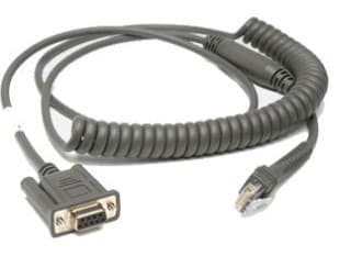 Zebra 2.8m 9-pin DB-9 RS-232, Harmaa, 2,8 m, RS-232, Naaras, 9-pin DB-9 RS-232, Motorola LS1908, LS2208, LS3408, LS3478, LS 4008i, LS4004, LS4208, DS