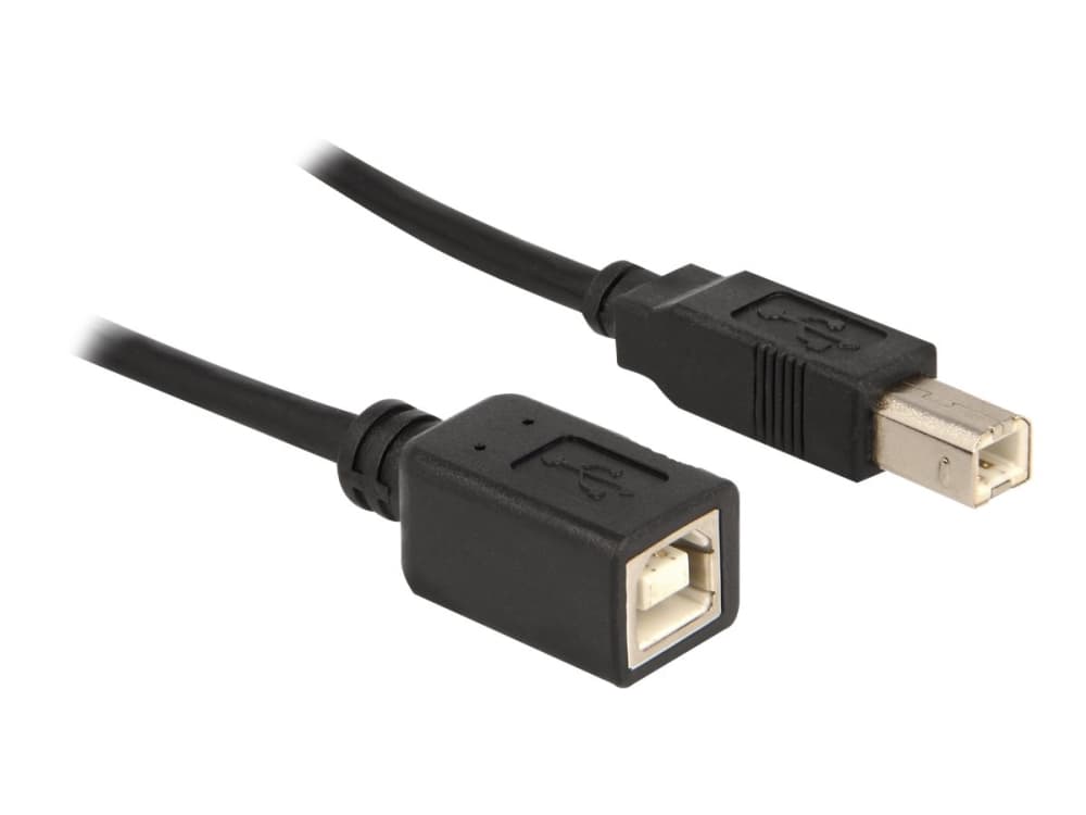 DeLOCK - USB-forlengelseskabel - USB-type B (hunn) til USB-type B (hann) - 2 m - svart