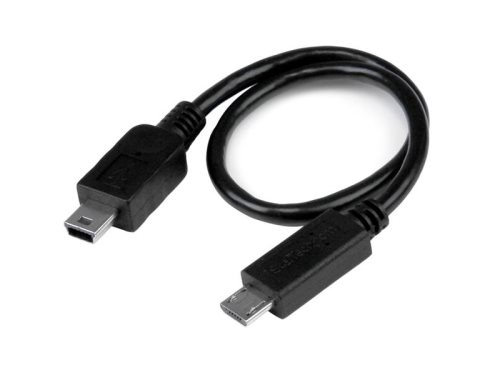 Bild av StarTech.com 8in USB OTG Cable - Micro USB to Mini USB - M/M - USB OTG Mobile Device Adapter Cable - 8 inch (UMUSBOTG8IN) - USB-kabel - mini-USB typ