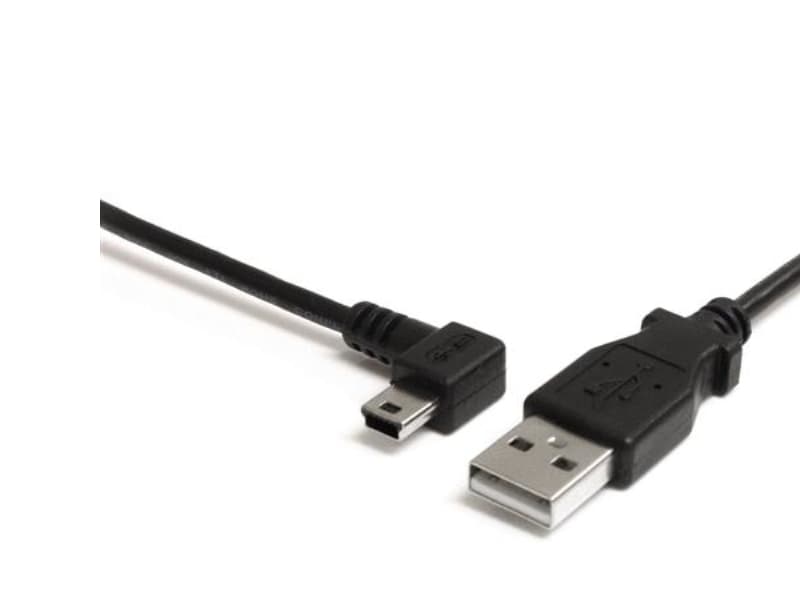 StarTech.com 6 ft. (1.8 m) Left Angle Mini USB Cable - USB 2.0 A to Left Angle Mini B - Black - Mini USB Cable (USB2HABM6LA) - USB-kabel - USB (hann)