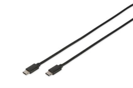 Digitus 1.8m, 2xUSB2.0-C, 1,8 m, USB C, USB C, 2.0, Hane/Hane, Svart