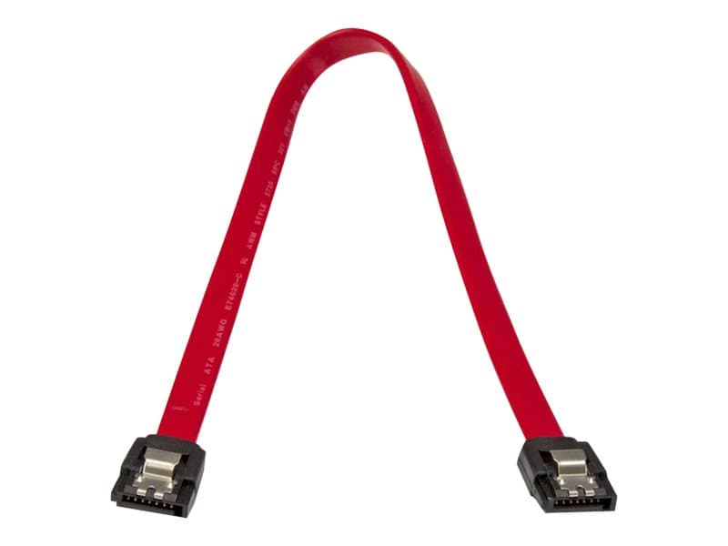 StarTech.com 12in Latching SATA Cable - SATA cable - Serial ATA 150/300/600 - SATA (R) to SATA (R) - 1 ft - latched - red - LSATA12 - SATA-kabel - Se