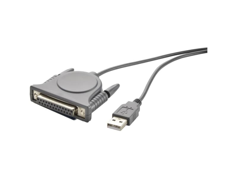 Renkforce RF-4079655, USB 1.1 type A, D-SUB 25 pin., Hankjønn/hankjønn, 1,8 m, Grå