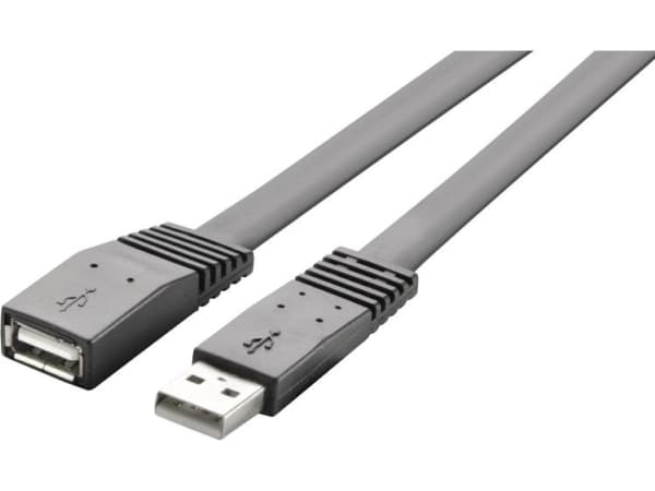 Renkforce USB-kabel USB 2.0 USB-A-hanstik, USB-A-hunstik 2.00 m Sort ekstremt fleksibelt RF-4096134