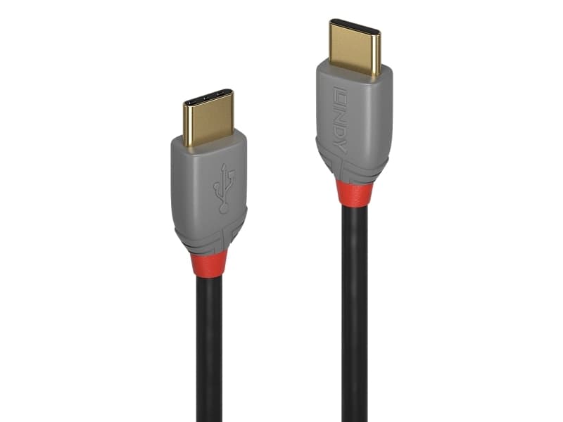 Lindy 36872, 2 m, USB C, USB C, 3.2 Gen 1 (3.1 Gen 1), 480 Mbit/s, Svart, Grå