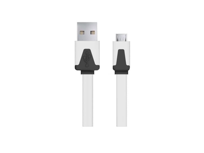 Esperanza EB182W, 1,8 m, USB A, Micro-USB B, 2.0, Hankjønn/hankjønn, Svart, Hvit