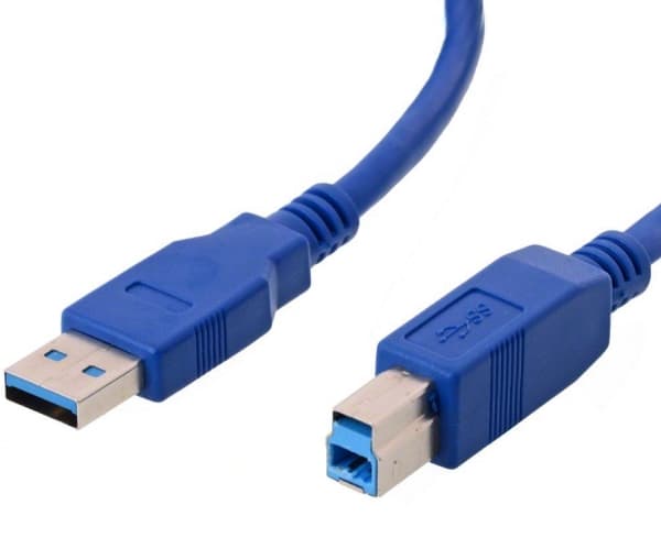 Helos 014681, 1 m, USB A, USB B, 2.0/3.2 Gen 1 (3.1 Gen 1), Hankjønn/hankjønn, Blå