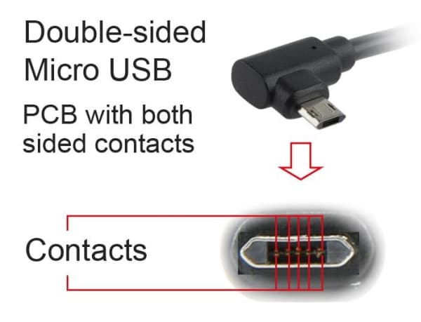 Cablexpert - USB-kabel - USB (hane) till mikro-USB typ B (hane) right-angled, reversible - USB 2.0 - 1.8 m - formpressad