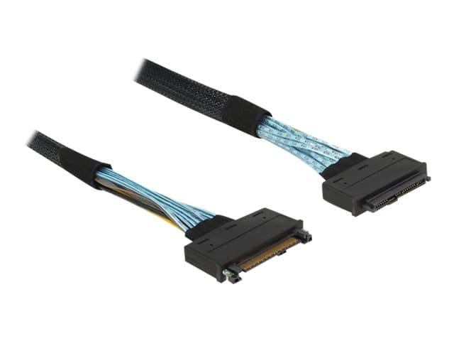 DeLOCK - SAS intern kabel - U.2 (SFF-8639) (hann) til U.2 (SFF-8639) (hunn) - 1 m - svart