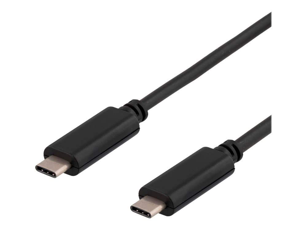 DELTACO - USB-kabel - USB-C (hann) til USB-C (hann) - USB 3.1 - 25 cm - hvit
