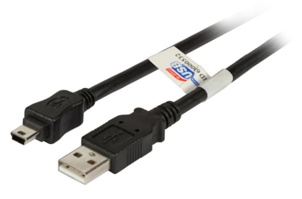 EFB Elektronik K5251SW.0,5, 0,5 m, USB A, Mini-USB B, 2.0, 480 Mbit/s, Svart