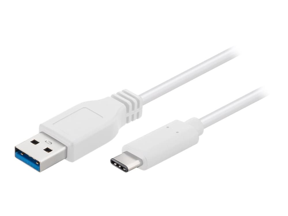 MicroConnect - USB-kabel - USB typ A (hane) till USB-C (hane) - USB 3.1 - 20 cm - formpressad - vit