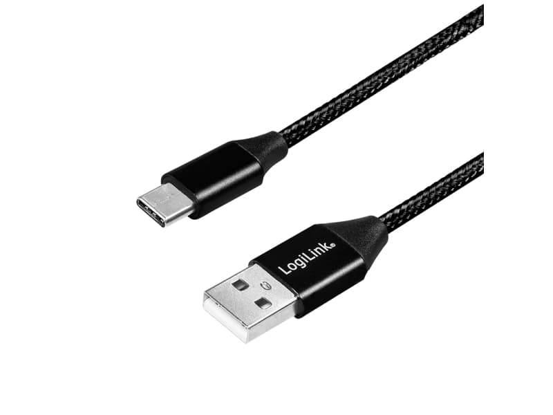 LogiLink CU0139, 0,3 m, USB A, USB C, 2.0, 480 Mbit/s, Svart