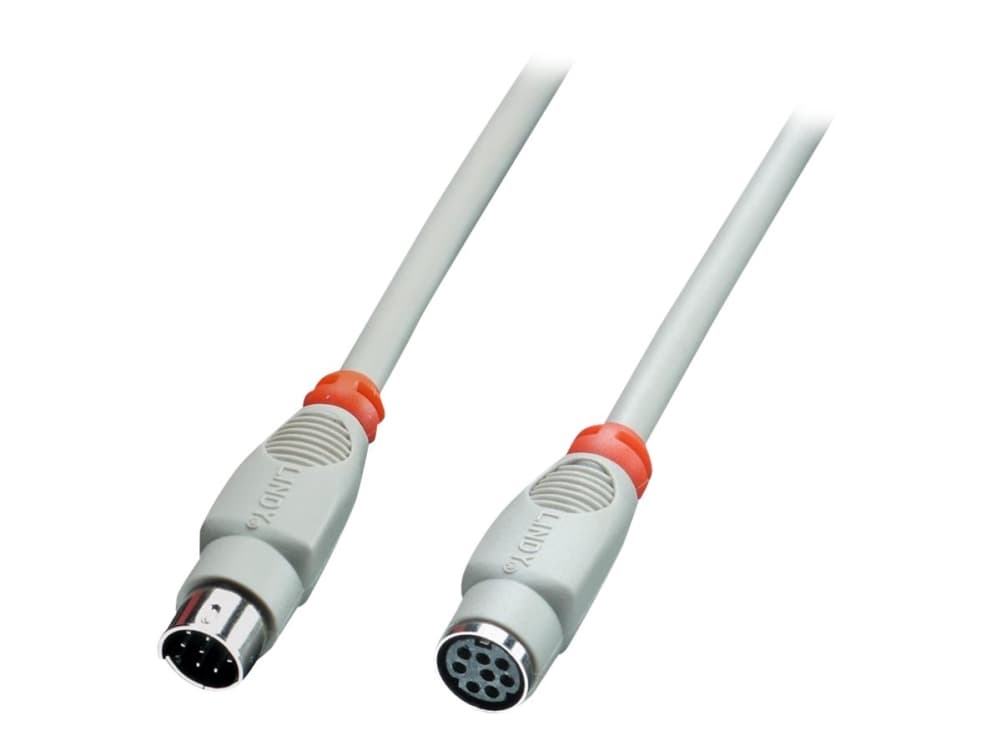 Lindy - Seriellforlengelseskabel - 8 pin mini-DIN (hann) til 8 pin mini-DIN (hunn) - 5 m - formstøpt - grå