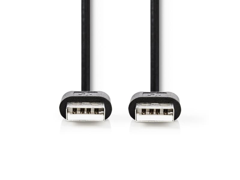 Nedis CCGT60000BK20, 2 m, USB A, USB A, 2.0, 480 Mbit/s, Svart
