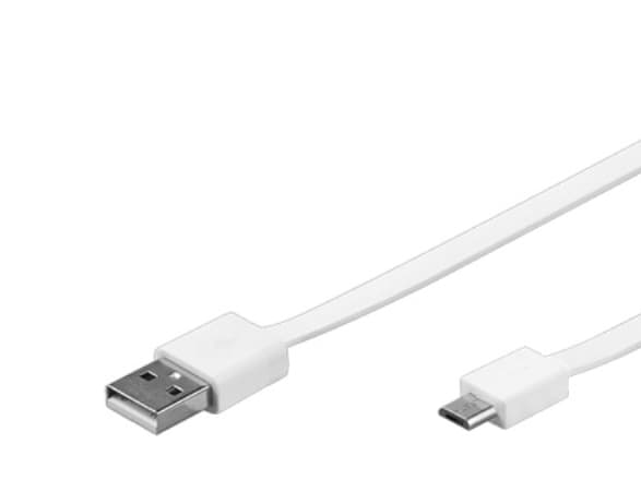 Goobay USB A - Micro-USB B, 1m, 1 m, USB A, Micro-USB B, 2.0, Hane/Hane, Vit