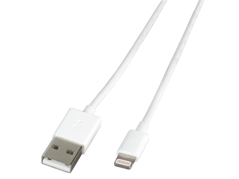 EFB Elektronik K5350WS.1, 1 m, Lightning, USB A, Hvit, Rett, Rett