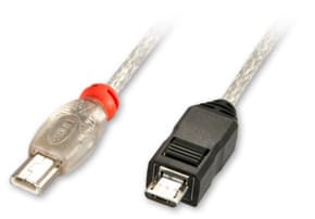Lindy USB 2.0 Mini-A / Micro-B 1.0m, 1 m, Mini-USB A, Micro-USB B, Hankjønn/hankjønn, 480 Mbit/s