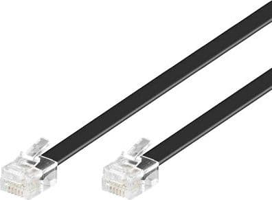 MicroConnect Modular Straight - Telefonkabel - RJ-12 (han) til RJ-12 (han) - 10 m - sort