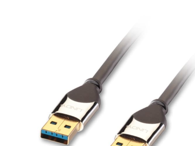 Lindy 41603, 3 m, USB A, USB A, 3.2 Gen 1 (3.1 Gen 1), Hane/Hane, Svart