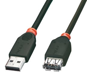 Lindy USB 2.0 M/F 0.2m, 0,2 m, USB A, USB A, Hankjønn/hunkjønn, 480 Mbit/s, Svart