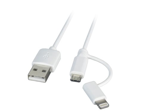 Bild av M-CAB - Lightning-kabel - USB (hane) till Lightning (hane) - 1 m - vit - för Apple iPad/iPhone/iPod (Lightning)