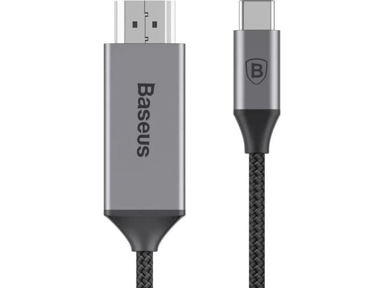 Baseus USB Cable Baseus Baseus USB-C Type C to HDMI 4K HD Video 1.8m Cable Space Gray Universal