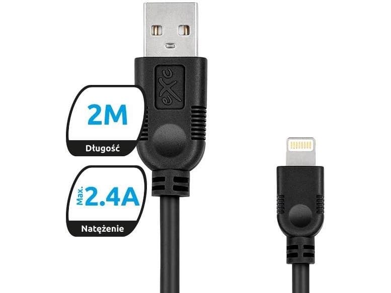 USB cable eXc Lightning cable eXc Whippy, 2 m, mix