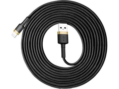 Bild av Baseus Cafule Cable USB Cable Durable Nylon Cable USB/Lightning QC3.0 2A 3M Black-Gold (CALKLF-RV1) Universal