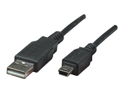 Manhattan 333375, 1,8 m, USB A, Mini-USB B, USB 2.0, Hane/Hane, Svart