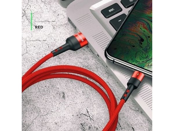 Usams USB cable USAMS U26 lightning braided cable 1m 2A Fast Charging red/red SJ311IP02 (US-SJ311)