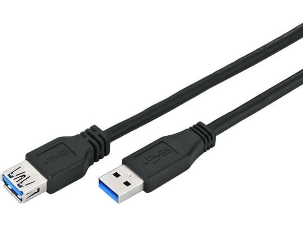 OEM USB-A - USB-A-kabel 1,8 m Svart (93998)