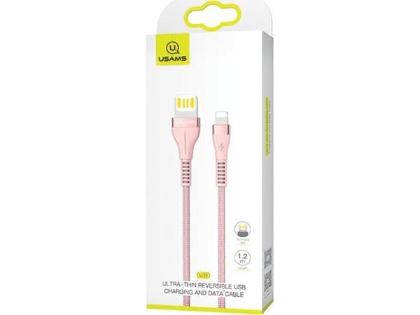 Kabel USB Usams USB-A - Lightning 1.2 m Różowy (63782-uniw)