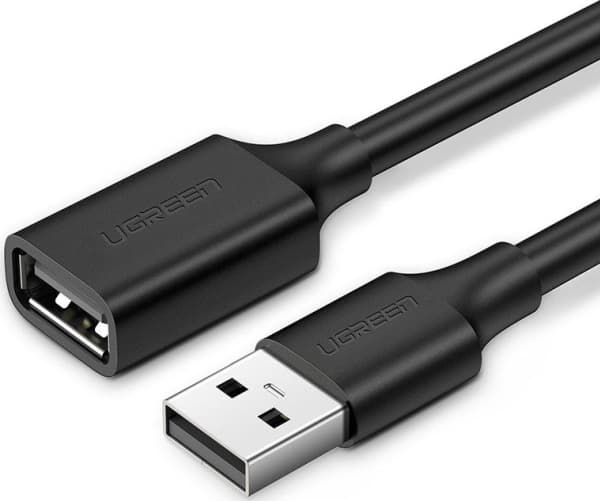 UGREEN 2.0 USB-kontakt til USB-plugg, 1m forlengelse, svart