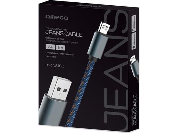 USB-kabel Omega USB-A - microUSB 1 m blå (187289)