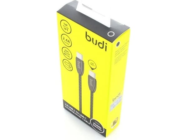 Budi Budi USB-kabel - USB-C - USB-C 2.4A-kabel, 1 m (svart) universal