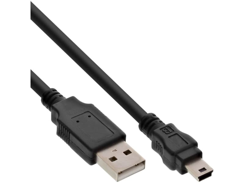 InLine 33107J, 0,3 m, USB A, Mini-USB B, 2.0, Svart