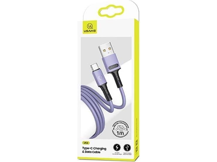 Usams USB-A - USB-C USB-kabel 1 m lilla (69874-uniw)