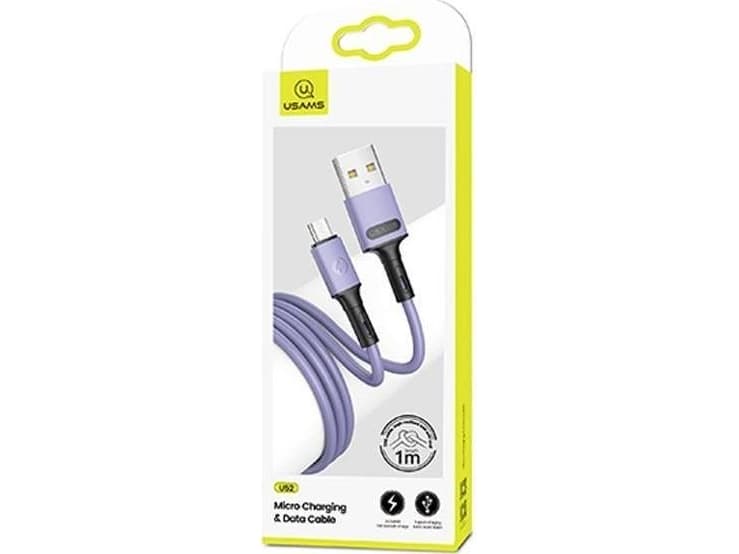 Usams USB-A - microUSB USB-kabel 1 m lilla (69870-uniw)