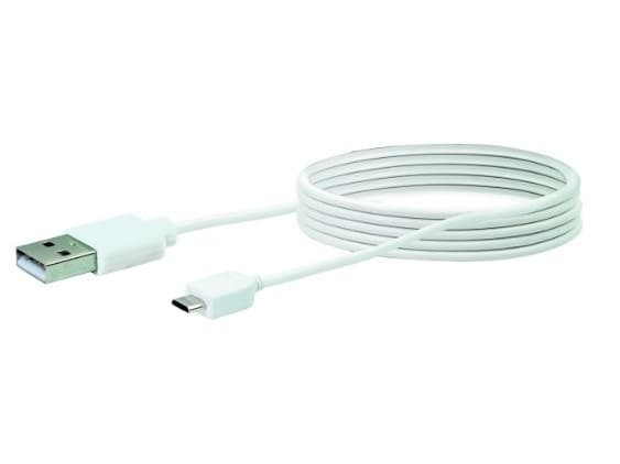 Schwaiger LK200M532, 2 m, USB A, Micro-USB A, 2.0, Hane/Hane, Vit